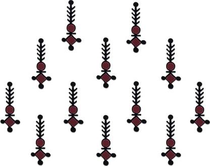Comet Busters Handcrafted Maroon and Black Bindis Forehead Maroon Bindis