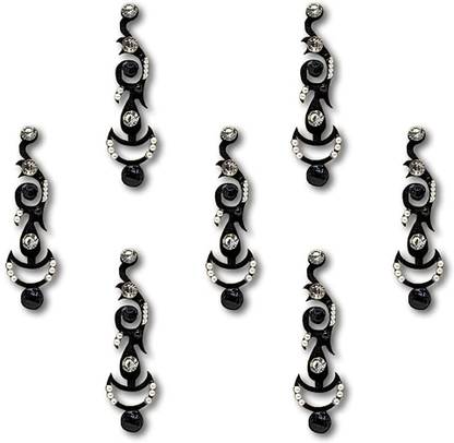 Comet Busters Beautiful Handcrafted Black Bindis with Stones (BV1919) Forehead Black Bindis