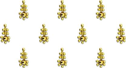 Comet Busters Beautiful Golden Handcrafted Bridal Bindi For Women (BV195) Forehead Gold Bindis