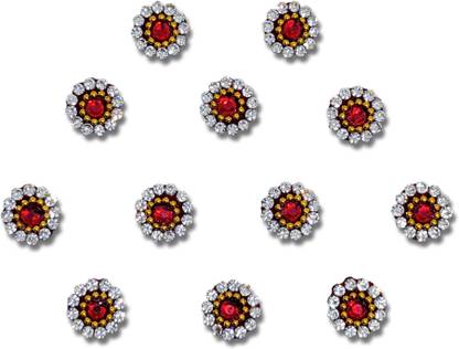 Comet Busters Silver and Red Stone Bindi (7mm) (BV2020) Forehead Multicolor Bindis