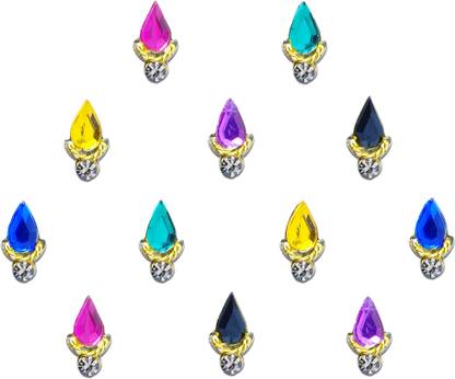 Comet Busters Bridal Multicolor Crystal Bindi (10mm)(BIN461) Forehead Multicolor Bindis