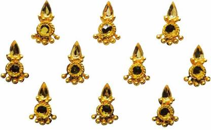 Comet Busters Beautiful Golden Handcrafted Bridal Bindi For Women (BV172) Forehead Gold Bindis