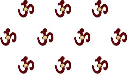 Comet Busters Handcrafted Maroon Velvet Om Bindis With Stone (BV1230) Forehead Maroon Bindis