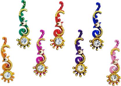 Comet Busters Long Indian Traditional Colorful Bindi For Women (BV074) Forehead Multicolor Bindis