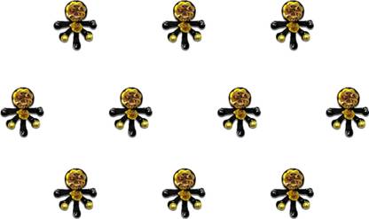 Comet Busters Handcrafted Beautiful Black Bindis With Stone (BV1131) Forehead Black Bindis