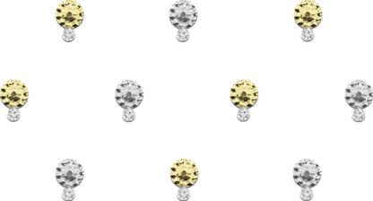 Comet Busters Handcrafted Fancy Golden and Silver Bindis (BV1420) Forehead Multicolor Bindis