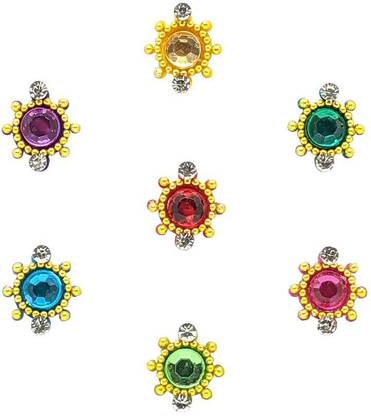 Comet Busters Designer Multicolor Round Bindi With Stones (BV1569) Forehead Multicolor Bindis