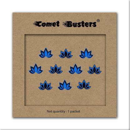Comet Busters Handcrafted Blue and Black Floral Lotus Bindis (BV1954) Forehead Multicolor Bindis