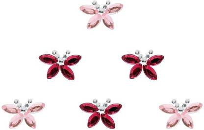 Comet Busters Beautiful Pink Butterfly Stone Face Gems Bindis (BV1691) Forehead Pink Bindis