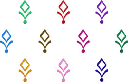 Comet Busters Designer Multicolor Tradiotional Bindi For Women (BIN114a)(10mm) Forehead Multicolor Bindis  (Basic Bindi)