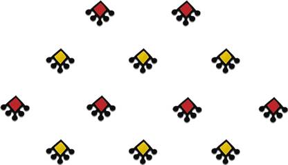 Comet Busters Square Yellow & Red Bindi (BV513) Forehead Multicolor Bindis