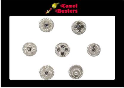 Comet Busters Beautiful Assorted Handcrafted Round White Velvet Bindi (BV1846) Forehead White Bindis