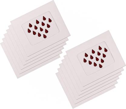 Bawree Velvet Dark Maroon Black Border Tilak Shape Sindoor Bindis – 12 Card Pack Forehead Maroon Bindis