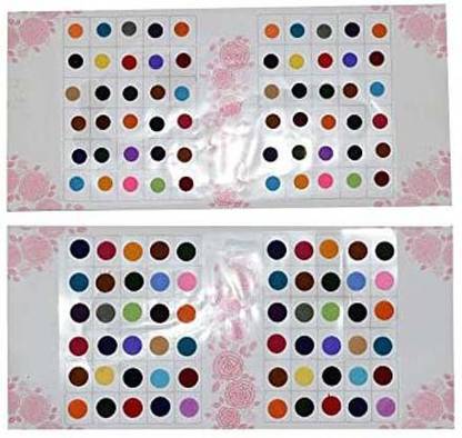 SAMELON Regular Round Multi Matching Color Bindi For Women (Set of 2) (Size 5,6) Women Multicolor Bindis