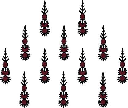 Comet Busters Handcrafted Maroon and Black Bindis Forehead Maroon Bindis