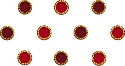 Comet Busters Multicolor Round Velvet Bindi For Women (BV115) Forehead Multicolor Bindis