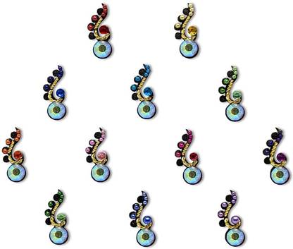 Comet Busters Handcrafted Black Bindis with Stones (BV1917) Forehead Black Bindis