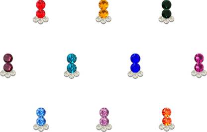 Comet Busters Handcrafted Fancy Colorful Stone Bindis (BV1378) Forehead Multicolor Bindis