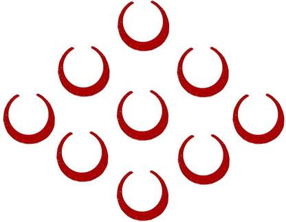 Comet Busters Handcrafted Red Moon Bindis (10mm) (BV1935) Forehead Red Bindis