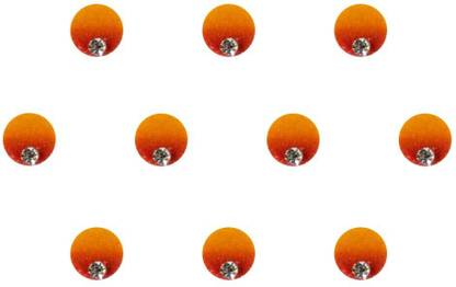 Comet Busters Yellow Red Shaded Ombre Bindis With Silver Stone (6mm) (BV1268) Forehead Multicolor Bindis