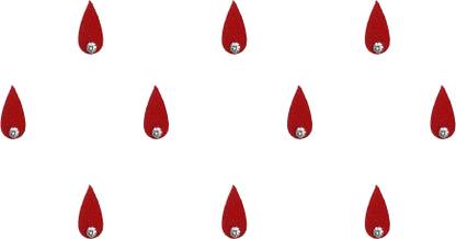 Comet Busters Red Tear Drop Bindi With Single Stone (10mm) (BIN1449) Forehead Red Bindis  (Basic with Diamond)