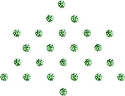 Comet Busters Beautiful Green Diamond Dot Bindi For Women (BV191) Forehead Green Bindis