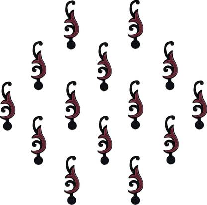 Comet Busters Handcrafted Maroon and Black Bindis Forehead Maroon Bindis