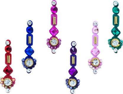 Comet Busters Long Traditional Multicolor Bindi With Stone Work For Women (BV095) Forehead Multicolor Bindis