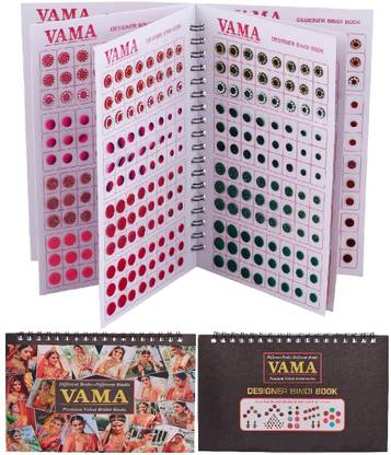 VAMA Multicolour Plain Glitter Sparkle Shaded Rhinestone bindi Booklet sticker women Forehead Multicolor Bindis
