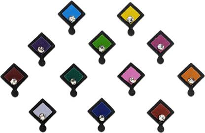 Comet Busters Fancy Multicolor Square Bindi With Silver Stone (BV1527) Forehead Multicolor Bindis