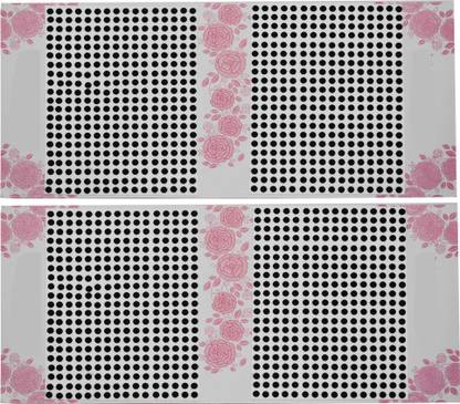 Beautiful Line Simple Stick Kumkum Velvet Forehead Round Bindi, No Gum Mark (Size-08) Forehead Black Bindis