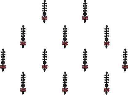 Comet Busters Handcrafted Maroon and Black Bindis Forehead Maroon Bindis