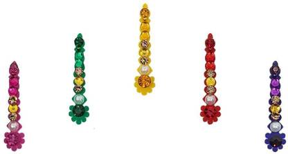 Comet Busters Beautiful Long Multicolor Stone Face Bindi (BIN1707) forehead Multicolor Bindis