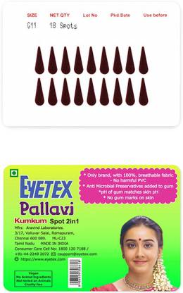 Eyetex Pallavi Sticker Kumkum Forehead Maroon Bindis