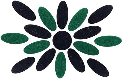 Comet Busters Handcrafted Green and Black Velvet Oval Bindis (BV1888) (13 mm) Forehead Multicolor Bindis