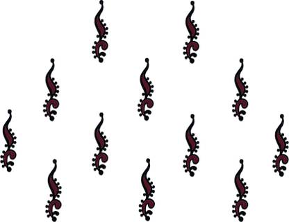 Comet Busters Handcrafted Maroon and Black Bindis Forehead Maroon Bindis