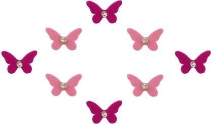 Comet Busters Beautiful Butterfly Pink Bindi With Stone (6mm) (BIN1612) Forehead Pink Bindis