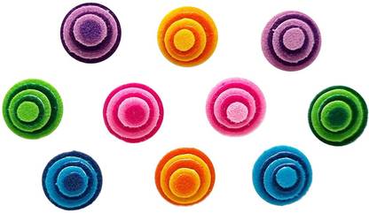 Comet Busters Handcrafted Multicolor Velvet Layered Bindis (9mm) (BV1836) Forehead Multicolor Bindis