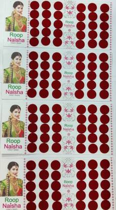 RoopNaisha 18mm , Largest Size Forehead Maroon Bindis