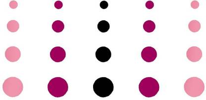 Comet Busters Multisized Pink and Black Round Bindi (4mm, 5mm, 6mm, 7mm) (BV1546) Forehead Multicolor Bindis