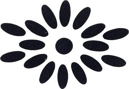 Comet Busters Handcrafted Black Velvet Oval Bindis (BV1872) (11 mm) Forehead Black Bindis