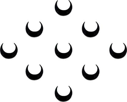 Comet Busters Small Moon Shaped Black Bindi (BV547) Forehead Black Bindis