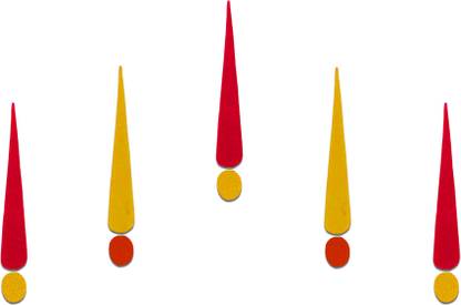 Comet Busters Long Traditional Red and Yellow Bindi (25 mm) (BV486) Forehead Multicolor Bindis