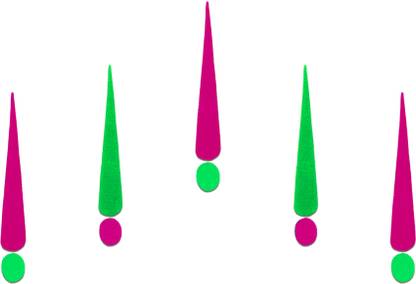 Comet Busters Long Traditional Green and Pink Bindi (25 mm) (BV490) Forehead Multicolor Bindis