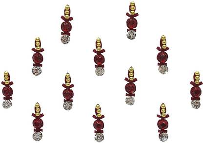 Comet Busters Handcrafted Maroon Stone Bindis (BV1827) Forehead Maroon Bindis