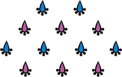 Comet Busters Tear Drop Shaped Blue & Pink Bindi (BV518) Forehead Multicolor Bindis