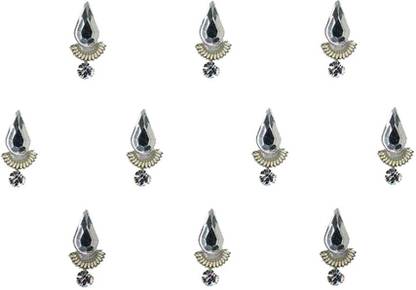 Comet Busters Party wear Silver Stone Bindi (BV453) Forehead Silver Bindis