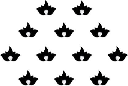 Comet Busters Beautiful Handcrafted Lotus Bindis for Women Forehead Black Bindis