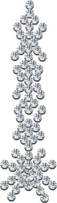 Comet Busters Premium Long Bridal Bindi Studded with Silver Stones (20 mm) (BV346) Forehead Silver Bindis