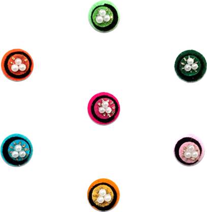 Comet Busters Round Multicolor Bindi With Pearl (BV535) Forehead Multicolor Bindis